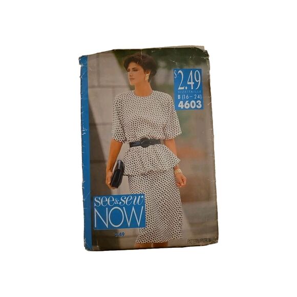 Vtg Butterick See & Sew Skirt Pattern 4603 B,16-24 Uncut Pre-owned Open Package - Picture 1 of 5